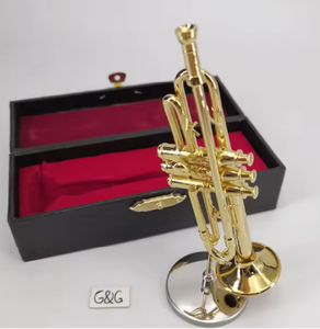 <span class=keywords><strong>Mini</strong></span> <span class=keywords><strong>trompette</strong></span> modèle d'instrument de musique avec étui - Product Image 1