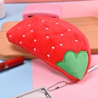 Cross Border Fresh Cute Fruit Watermeloen Aardbei Oranje Pluche PP Katoen Verjaardag Etui Briefpapier Make-up Tas Mond Rood