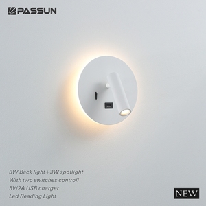 Khách sạn hiện đại indoo 3W + 3W dẫn bề mặt gắn tường đầu giường chiếu sáng đèn đọc sách hiện đại - Product Image 2