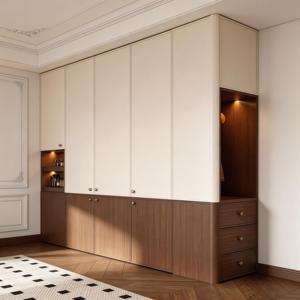 Armario Empotrado <span class=keywords><strong>de</strong></span> Madera Bicolor Moderno y Clásico MUJU, Iluminación LED <span class=keywords><strong>de</strong></span> Piso <span class=keywords><strong>a</strong></span> <span class=keywords><strong>Techo</strong></span>, Estantes Abiertos, 5+ Cajones con Tiradores, para Dormitorio o Sala <span class=keywords><strong>de</strong></span> Estar - Product Image 2