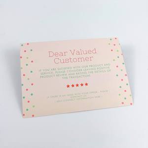 A6 / 4x6 pulgadas personalizado de alta calidad tarjeta de agradecimiento Etiqueta de folleto para <span class=keywords><strong>Amazon</strong></span> Tarjeta de agradecimiento personalizada para negocios - Product Image 5