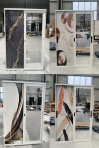 Armario de Dormitorio Metálico de <span class=keywords><strong>3</strong></span> <span class=keywords><strong>Puertas</strong></span> <span class=keywords><strong>con</strong></span> Diseño Impreso y Puerta Corredera - Product Image 3