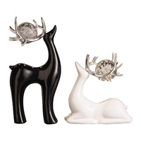 Décorations de luxe léger en céramique artistique moderne, motif cerf, pour meuble TV, meuble à vin, niche, pour la maison et le salon
