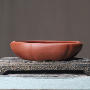 Pot à bonsaï en argile violette, forme octogonale en forme de pétale, petit pot d'intérieur, style zen chinois - Product Image 3
