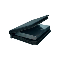 Carpeta de tarjetas con cargador superior de cuero PU con 4 bolsillos personalizados para comercio de tarjetas fotográficas y almacenamiento de tarjetas de visita