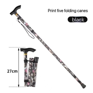 Adjustable 4-Section Aluminum Alloy Trekking Pole Non-Slip Elderly Crutch with Rubber Handle and <b>Stick</b> Tip Canes Type - Product Image 3