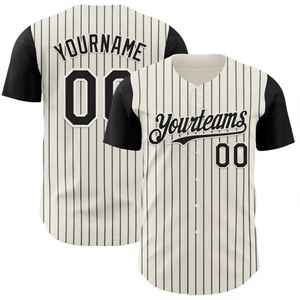Maillot de baseball rouge personnalisé, rayures noires, accents dorés, impression sublimée, respirant, séchage rapide, unisexe, adulte, manches courtes, boutonné - Product Image 3