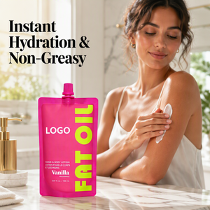 Lotion pour les mains et le corps, huile de graisse organique, hydratant pour peaux normales, soin hydratant 24h, parfum vanille, huile d'avocat, usine cosmétique OEM ODM - Product Image 1