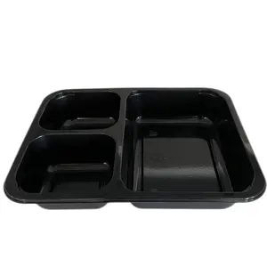 Microwavable Eco-friendly CPET FoodTrays Plastic Blister Packaging Disposable Multiple Compartments Lunchboxes
