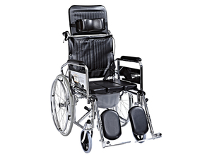 Fauteuil roulant médical pliable en acier à longue durée de vie avec cuvette de toilette pour la maison et l'hôpital - Product Image 4