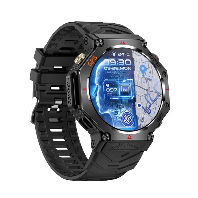 Wholesale 3ATM Waterproof Rugged LCD Display Mens Relogio Smartwatch Hombre With Flashlight
