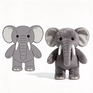 Peluche de Elefante Mini Personalizado en Oferta, Adorable Peluche de Elefante Relleno de Algodón PP - Product Image 1