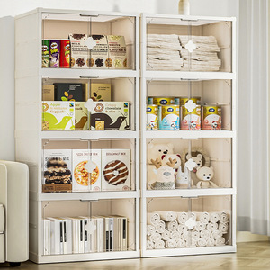 Cajas de almacenamiento de zapatos con tapa desmontable transparente de 4 capas, organizador de zapatos apilable plegable sin instalación para sala de estar - Product Image 2