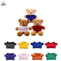 Fabricant de jouets en peluche personnalisés en gros, ours en peluche mignons, ours en peluche avec logo personnalisé, ours en peluche avec chemises noires et blanches