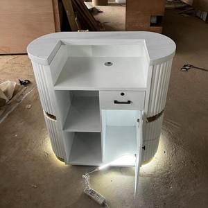 Comptoir de réception blanc moderne et durable, idéal pour les salons de beauté, les bureaux, les hôtels, les gymnases et les hôpitaux, à prix économique - Product Image 5