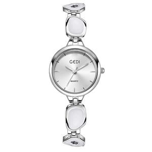 นาฬิกาผู้หญิงหน้าปัดกลมสไตล์เรียบง่ายลายพระอาทิตย์ส่องแสงเป็นเหล็กนาฬิกาควอทซ์ - Product Image 4