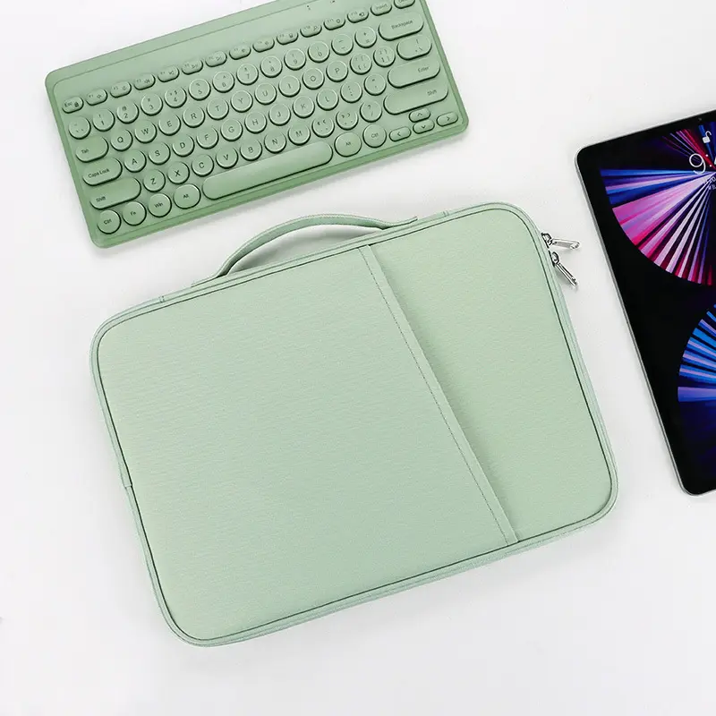 경량 휴대용 가죽 캔버스 노트북 가방 및 커버 방진 남자 휴대용 컴퓨터 스토리지 가방 맥북 iPad
