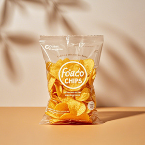 Sacs d'emballage en plastique de qualité alimentaire en aluminium imprimés sur mesure en gros pour chips, bonbons, tranches de <span class=keywords><strong>banane</strong></span>, sacs à scellage arrière - Product Image 1