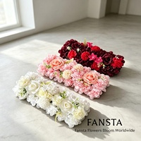 Panneau de fleurs artificielles en soie pour toile de fond florale de mariage, événementiel et arche de fleurs, idéal pour les fêtes de Noël