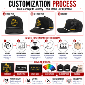 Embroidery Logo Golf <b>Hat</b> Five Panel Custom OEM Low MOQ High Quality Snapback Adjustable Strap Quick Dry Durable Men - Product Image 2