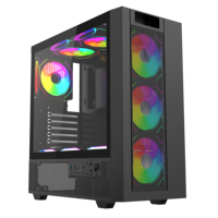 Caja de Ordenador para Juegos de Anime Personalizada, con Panel de Vidrio Templado y Malla Metálica, Ventilador RGB, Pantalla de Temperatura, a Prueba de Polvo, de Plexiglás