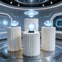 Colonnes de présentation cylindriques pliables en papier pour tables de desserts – Supports portables pour la maison, la boutique ou l'exposition
