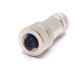 Link Signal Cable Mount Connector M12 Metal Straight 3 Contacts Female Connector M12 Connector