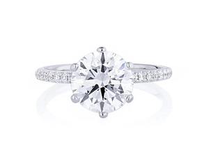 Anillos de Compromiso y Boda de Lujo en Plata de Ley 925 con Diamantes de Corte Brillante Redondo para Mujer - Product Image 1