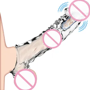 批发阴茎延伸避孕套鸡巴袖男性增大按摩器情侣性玩具