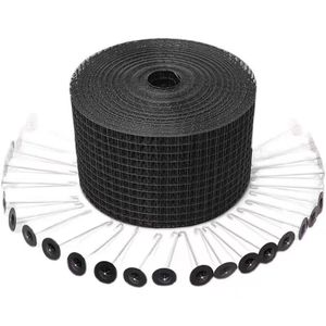 Kit de protection solaire pour panneaux photovoltaïques, maille en <span class=keywords><strong>PVC</strong></span> noir de 1,5 mm, 8 po x 100 pi, avec 50 clips, installation facile sans perçage - Product Image 1