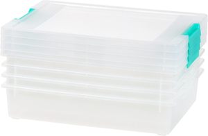6 Qt. (6 cuartos de galón) Contenedores de Almacenamiento de Plástico Transparente para Escritorio con Tapas, Organizadores de Almacenamiento para Manualidades, Caja para Documentos, Archivos A4 y Artículos Diversos - Product Image 3