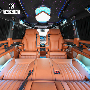 CARRIDE Vito Model Auto Interieur SUV MPV Modificatie Ombouw Bruin Ivoor Leder Lounge <span class=keywords><strong>Bed</strong></span> Sterrenhemel Plafond Cinema Scherm - Product Image 1