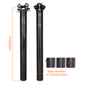 Tubo de sillín de bicicleta de <span class=keywords><strong>carbono</strong></span> TOSEEK <span class=keywords><strong>27.2</strong></span>/30.8/31.6mm para bicicleta de carretera y MTB, 0mm de offset, 350/400mm, de alto módulo y superligero. - Product Image 1