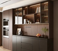 Armoire de rangement moderne en bois massif pour salle à manger avec penderie et cave à vin, capacité de plus de 1,5 mètre