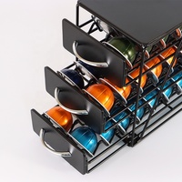 Support de rangement à 3 niveaux pour dosettes de café Nespresso Vertuo, en acier thermolaqué de haute qualité, design durable, avec poignée ergonomique