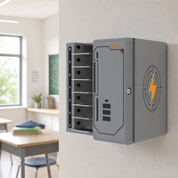 Armoire de charge pour ordinateurs portables scolaire murale, 7 appareils, 315W, charge rapide Type-C PD3.0 PPS, acier SPCC, verrouillage à clé, protection contre les surcharges