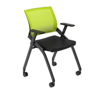 Chaise de formation pliable avec tablette d'écriture, chaise de conférence à dossier, chaise de bureau mobile à roulettes, chaise de négociation