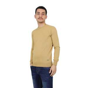 Suéter de Punto para Hombre, Color Camel, Manga Larga, Cuello Redondo, Estilo Casual - Product Image 2