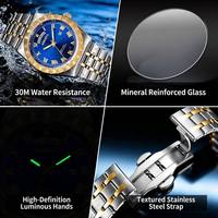 Montre analogique à quartz pour homme, bracelet en acier inoxydable, cadran multicolore, résistance à l'eau 30M, idéale pour le bureau et le quotidien