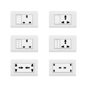 Jermel 118BS-Tipo Série Branco Tomadas Domésticas Padrão Europeu Interruptor de Luz de Tomada de Alimentação Interruptores e Tomadas de Parede