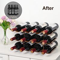 Support à bouteilles de vin autoportant personnalisé - Organisateur de rangement à vin en bois à 3 niveaux pour armoire, garde-manger, maison, cuisine, bar, casier à vin