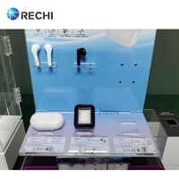 RECHI akrilik magnetik kustom Headset nirkabel ritel tampilan POS rak berdiri dengan iklan dapat diubah tanda grafis untuk Earphone TWS