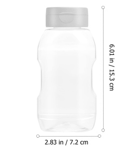 Wholesale Upside Down Convert Plastic Squeeze Bottle Ketchup Honey Hot Sauce Bottle With Flip Top Cap 373ml - Product Image 3