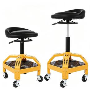 360 °   Asiento Giratorio con Estructura de Acero Resistente, Altura Ajustable, Taburete Rodante para Mecánico de Alta Resistencia - Product Image 2