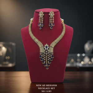 Gold Plated American Diamond Choker <b>Necklace</b> Set Bridal CZ Crystal <b>Statement</b> Drop <b>Necklace</b> with Matching Earrings for Women - Product Image 2