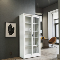Armoire à dossiers en acier avec 2 portes coulissantes, armoire de rangement en métal, armoire à dossiers de bureau commerciale