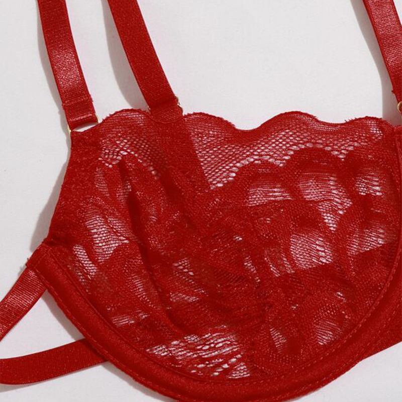 Wholesale Bulk Sexy Erotic Women's Lingerie Set 3 Piece Nighty Vendor Lace for Valentine's Day Jersey Fabric Firm Control