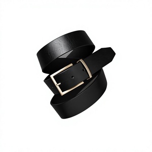 Ceinture robuste en cuir de vachette véritable 100% imperméable et écologique, design carré vintage en acier, par BS INTERNATIONAL - Product Image 5