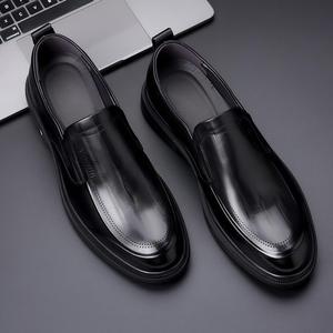 2026 Spring <b>Men's</b> Leather <b>Shoes</b> British Style Casual Business <b>Shoes</b> <b>for</b> <b>Work</b> Black Slip on Genuine Leather <b>Shoes</b> <b>for</b> <b>Men</b> - Product Image 5