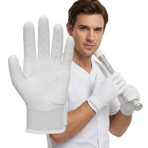Guantes Profesionales de Béisbol y Sóftbol de Madera, Blancos, de Puño Corto, Ligeros, Talla Personalizada para Jóvenes Adultos - Product Image 1